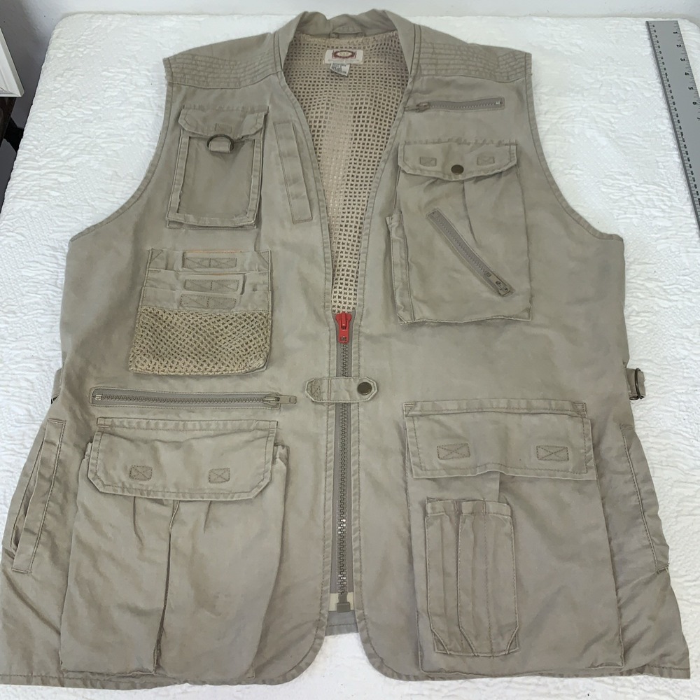 Vintage Banana Republic Safari 80s 90s Photojournalist Camera‎ Khaki Vest Size L